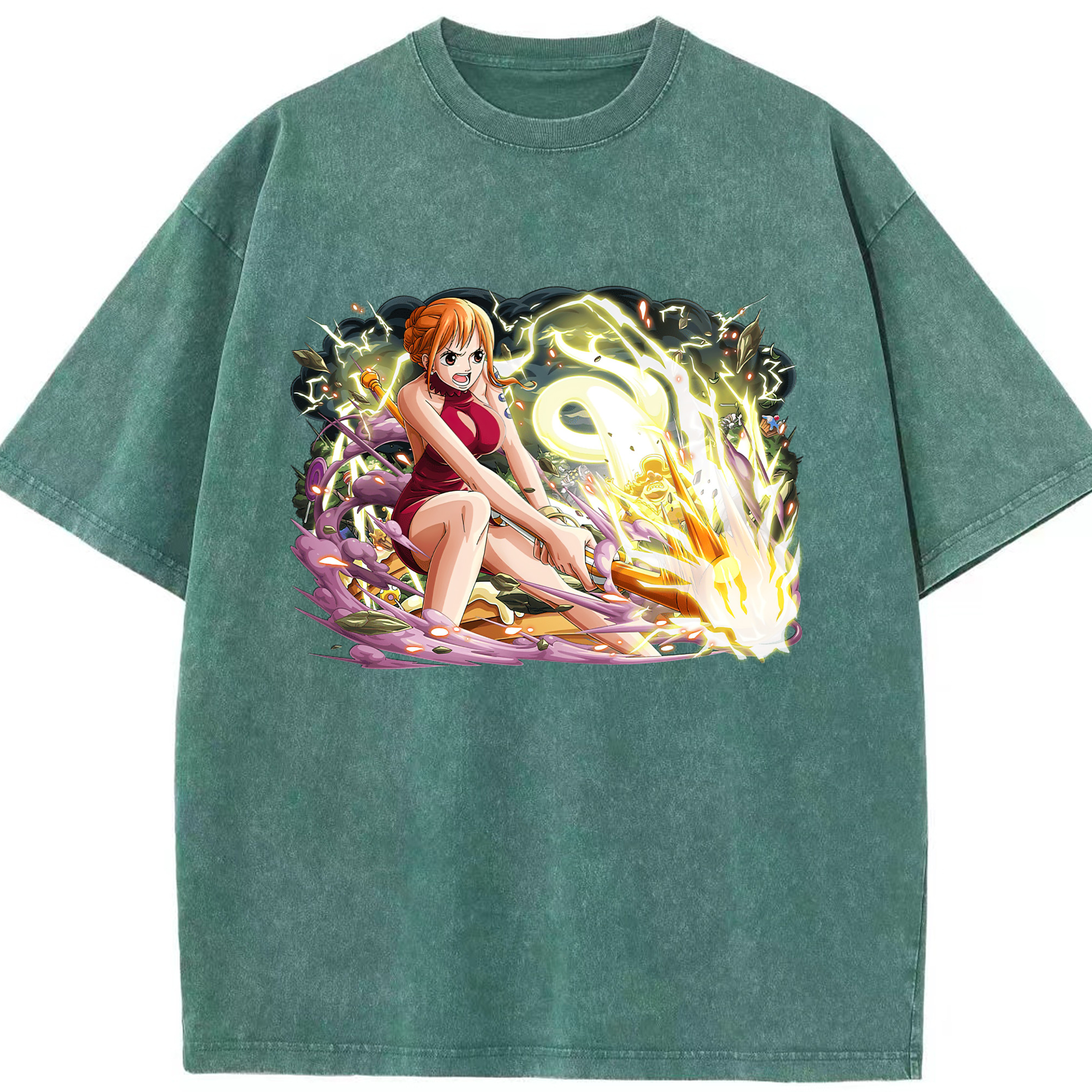 ワンピース ナミ ONE PIECE Nami 綿100% ヴィンテージ風 半袖Tシャツ（フロントプリント）